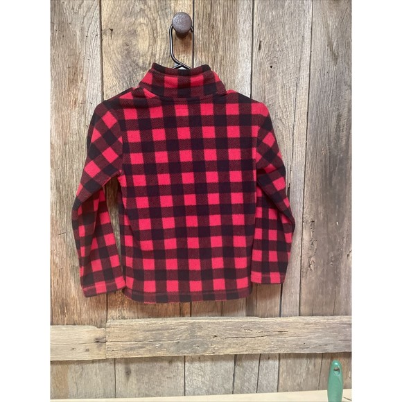 The Children’s Place Buffalo Plaid Fleece‎ Half Zip Pullover Small 5/6 - Picture 5 of 7